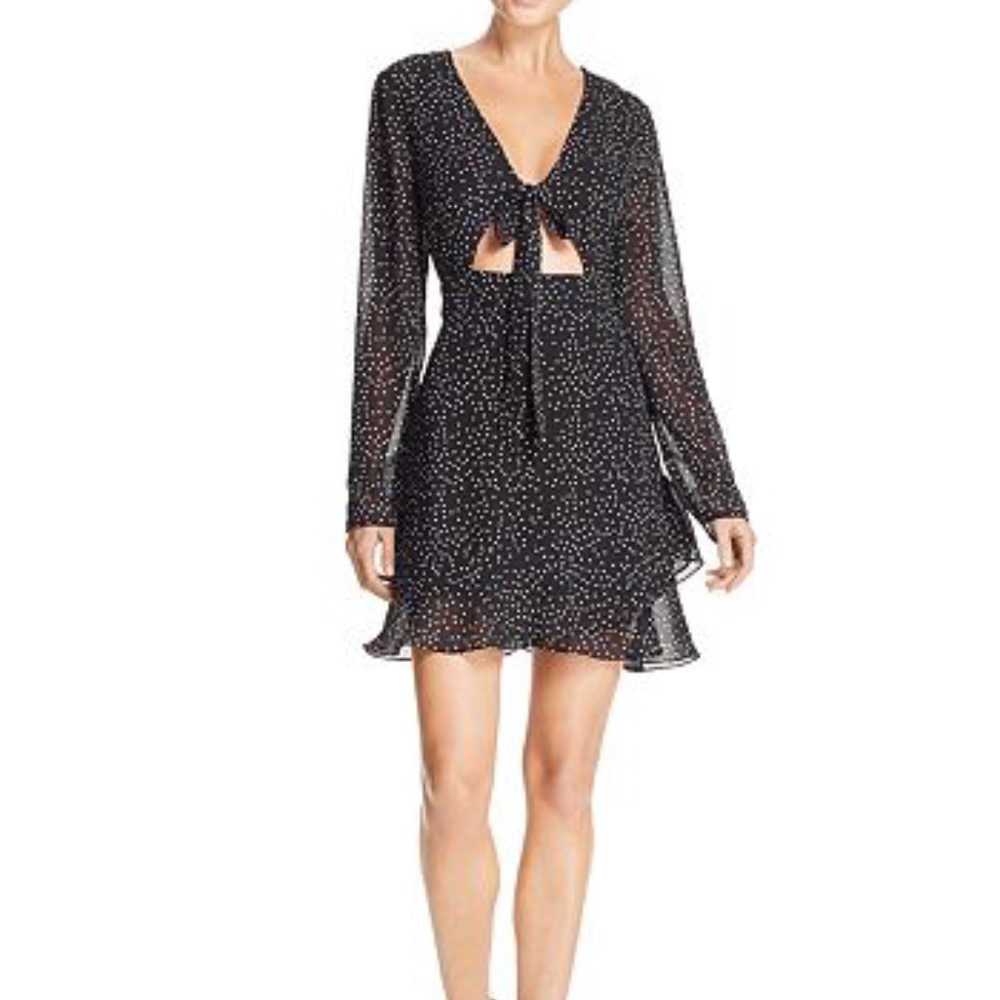 Polka Dot Cutout Dress